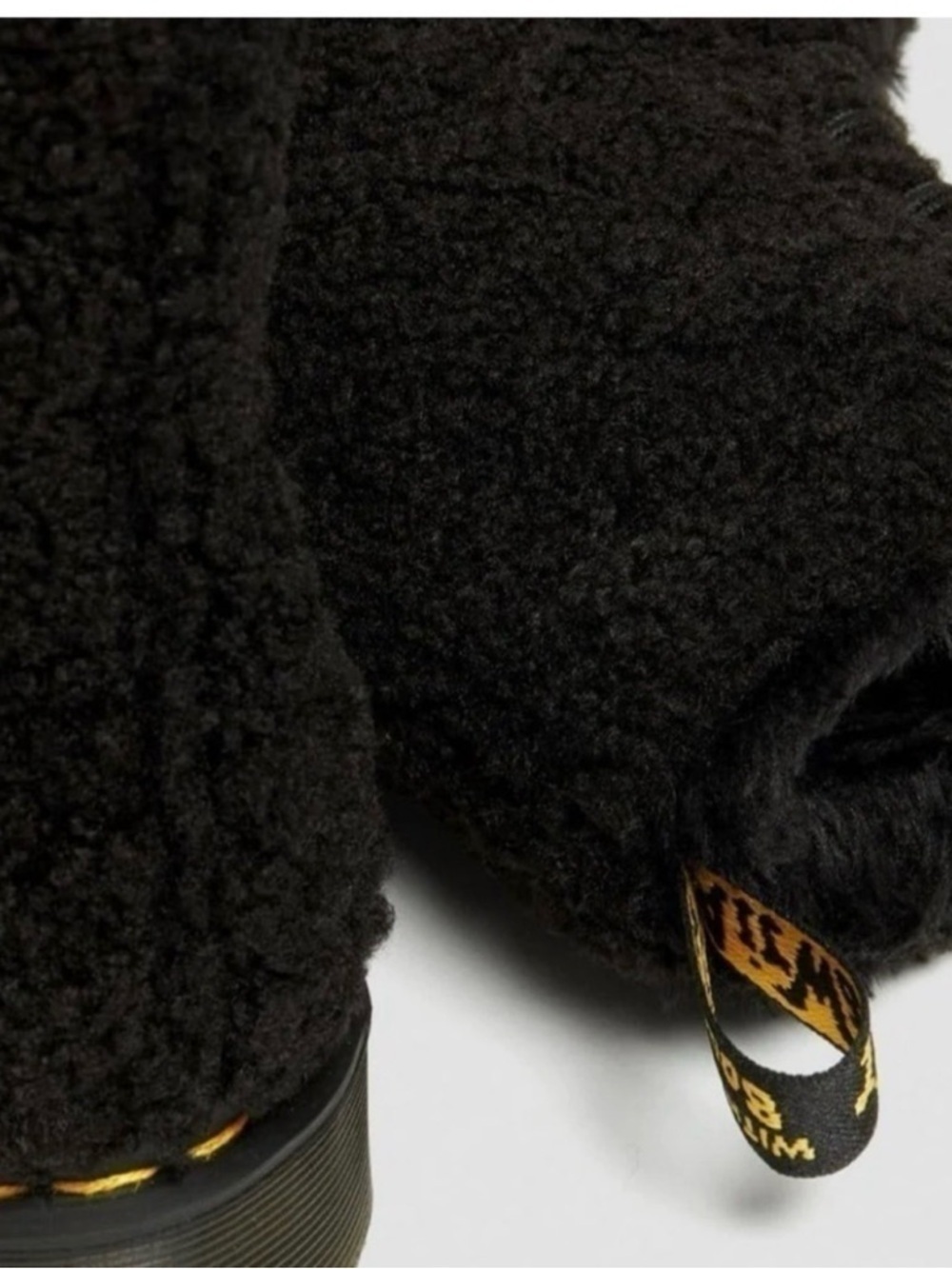 Dr. Martens Black Sherpa Lace-Up Women's Boots - Picture 2 of 3